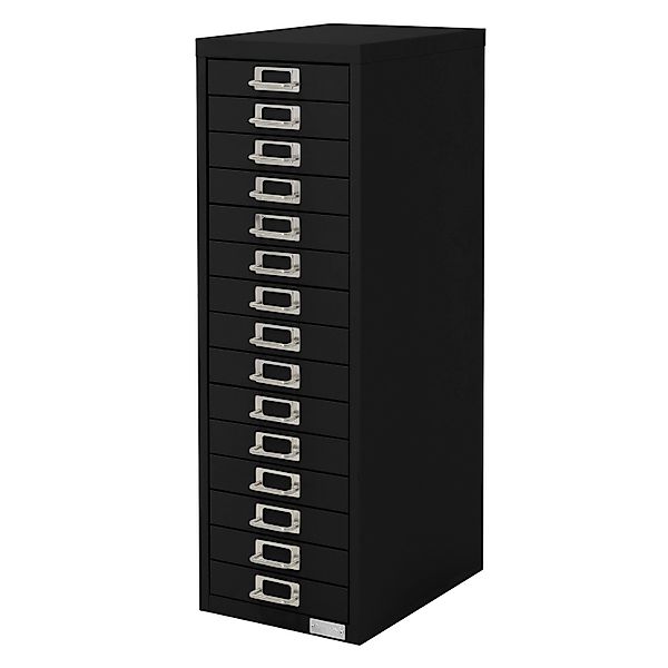 ML-Design Aktenschrank mit 15 Schubladen 28x38x87cm Schwarz aus Metall günstig online kaufen