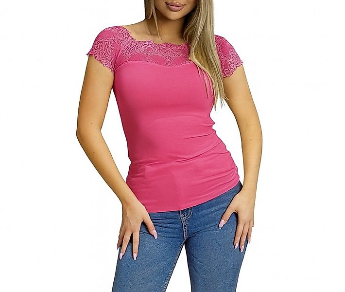 Mississhop Spitzenshirt Spitzenshirt Spitze Spitzen T-Shirt Bluse Shirt M.7 günstig online kaufen