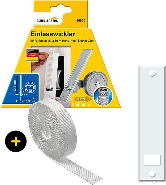 SCHELLENBERG Einlass-Gurtwickler Unterputz, inkl. Abdeckplatte weiß günstig online kaufen