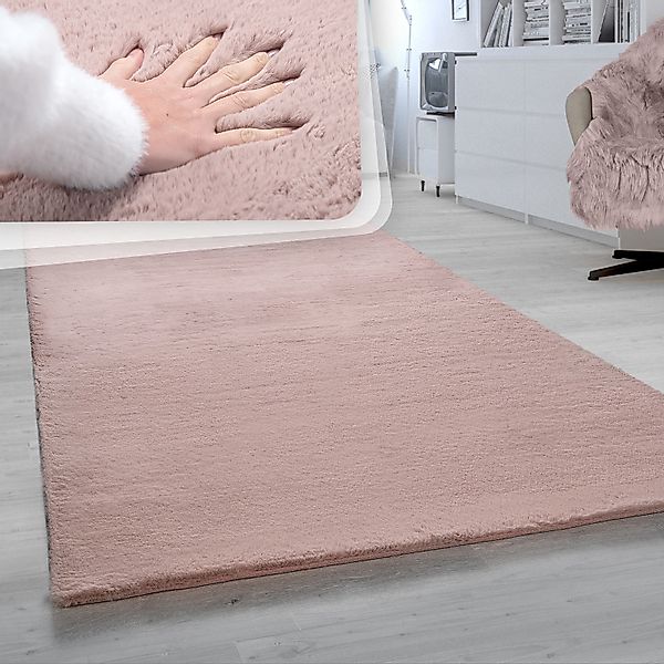 Paco Home Fellteppich »Rabbit 780« oval 26 mm Höhe Kunstfell, Kaninchenfell günstig online kaufen
