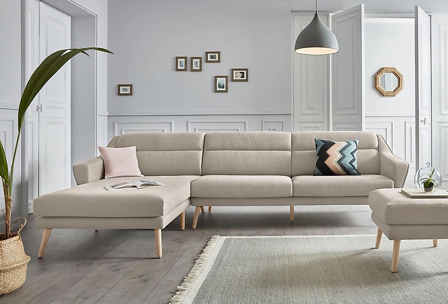 OTTO home Ecksofa "Bille L-Form" mit Naht im Rückenkissen und Beinen aus Ei günstig online kaufen