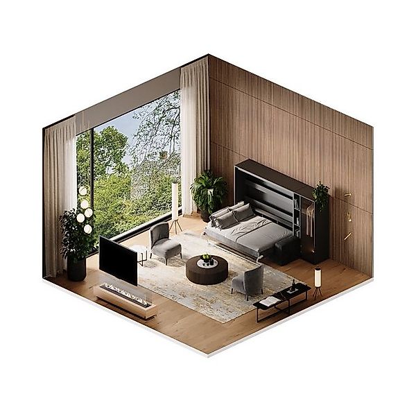SMARTBett Schrankbett Schrankbett 160x200 Horizontal M2 (Tiefe 55cm) inkl.S günstig online kaufen