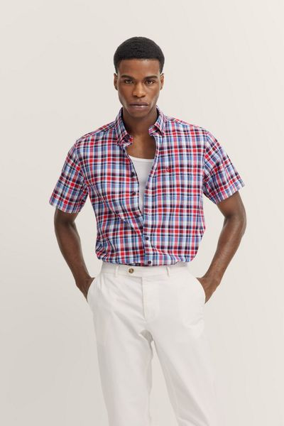 bugatti Kurzarmhemd mit Karo-Muster günstig online kaufen