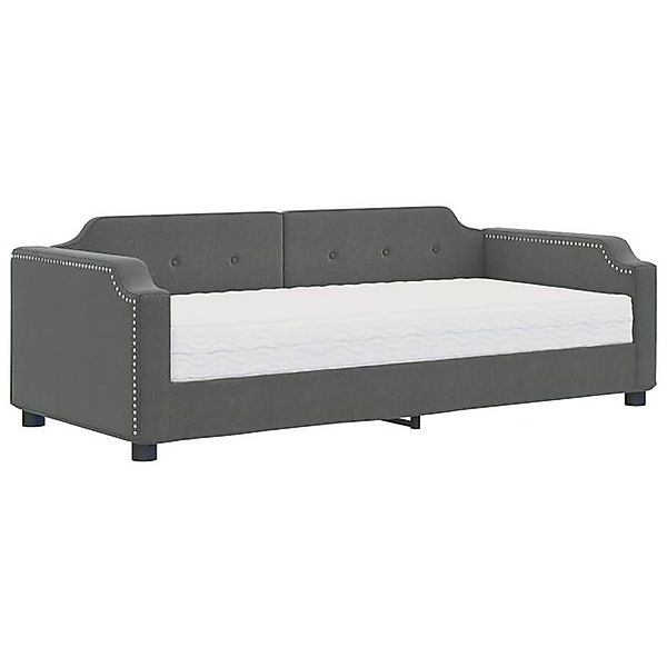 vidaXL Bett, Tagesbett mit Matratze Dunkelgrau 100x200 cm Stoff günstig online kaufen