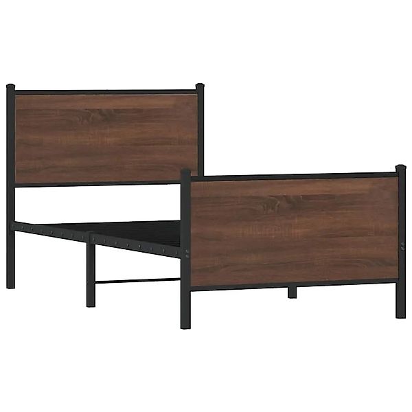 vidaXL Metallbett ohne Matratze Braun Eichen-Optik 80x200 cm 4007774 günstig online kaufen
