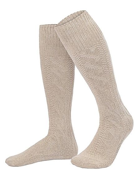 FUCHS Trachtensocken Trachtenkniestrumpf natur (1-Paar) mit rustikalem Stri günstig online kaufen