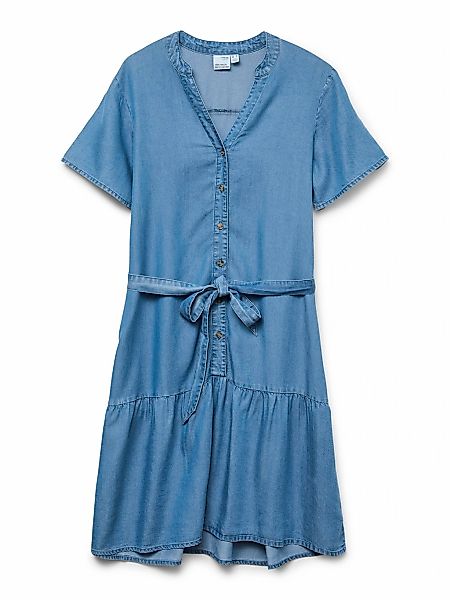 Vero Moda Minikleid "VMFLEUR SS SHORT BELT TENCEL DRESS GA", Sommerkleid günstig online kaufen