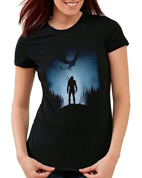 style3 T-Shirt Griffin vs Wolf geralt riva der hexer the witcher günstig online kaufen