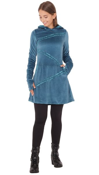PUREWONDER Samtkleid Winterkleid dr18 mit Kapuze günstig online kaufen