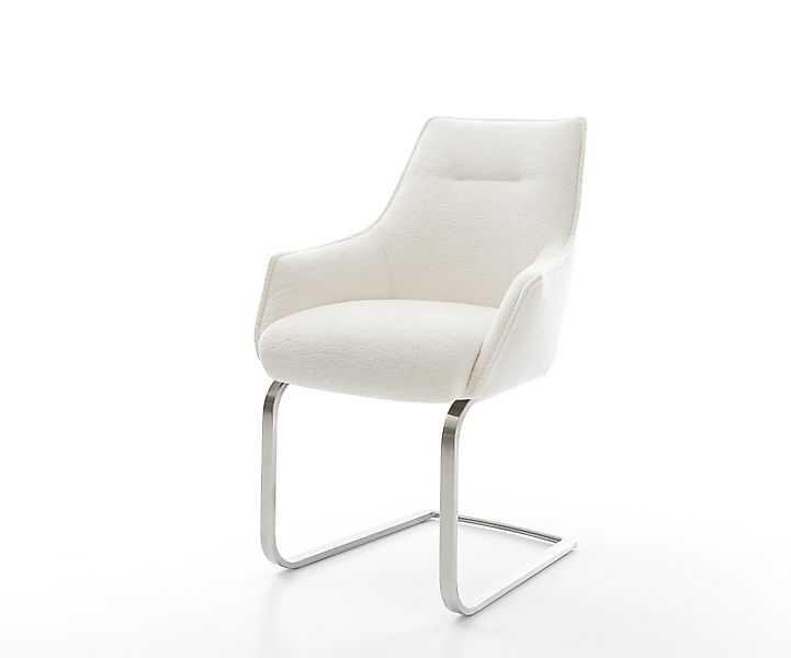 Freischwinger Alja-Flex mit Armlehnen Bouclé Soft Beige Freischwinger flach günstig online kaufen