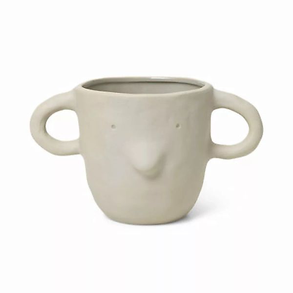 Blumentopf Mus XL keramik beige / Steinzeug - H 15 cm - Ferm Living - Beige günstig online kaufen