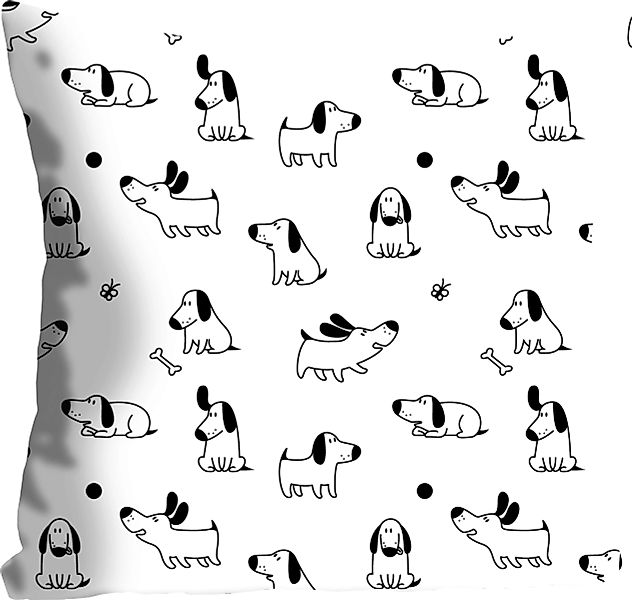 queence Dekokissen »Snoopy«, mit kleinen spielenden Dackeln, Kissenhülle oh günstig online kaufen
