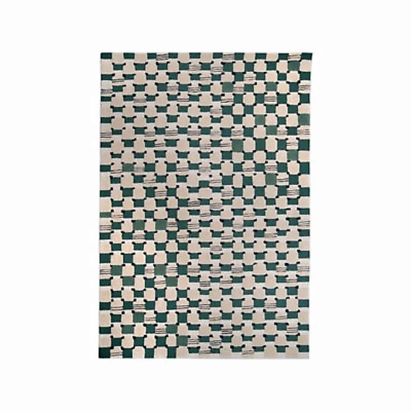Teppich Damier textil grün / 170 x 240 cm - Handgetuftet - Maison Sarah Lav günstig online kaufen