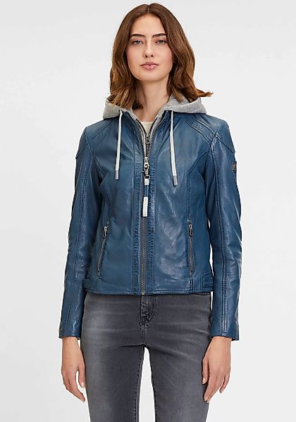 Mauritius Lederjacke "GWAlice", mit Kapuze, mit Reißverschlusstaschen, Zier günstig online kaufen