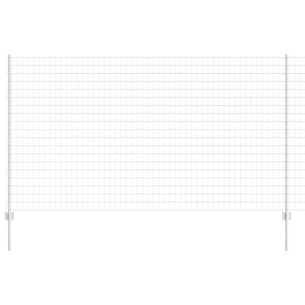 vidaXL Zaun mit Pfosten Silber 1,4 x 10 m Stahl 3336157 günstig online kaufen