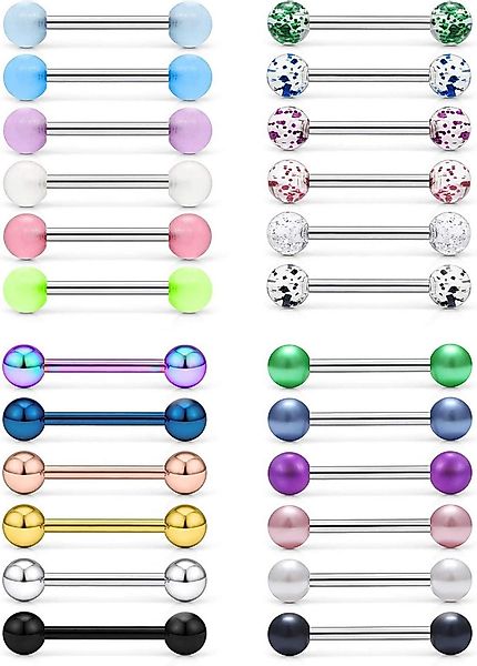 vcmart Piercing-Set 24stk Zungenpiercing Set 14G günstig online kaufen