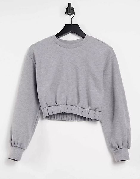 Pull&Bear – Kurz geschnittenes, weiches Sweatshirt in Grau, Kombiteil günstig online kaufen