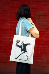 AvantgART Shopper Stoffbeutel Baumvolle, Jutebeutel, Banksy günstig online kaufen