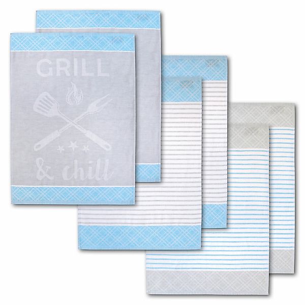 Dyckhoff Geschirrtuch "Grill & Chill, mit 3 verschiedenen Motiven, Maße je günstig online kaufen