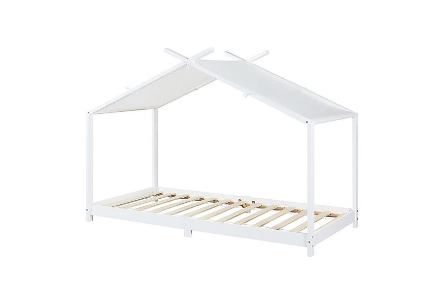en.casa Kinderbett, »Brome« Hausbett 90 x 200 cm Holz Weiß günstig online kaufen