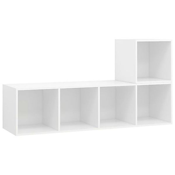 vidaXL TV-Schrank 2-tlg. TV-Schrank-Set Weiß Holzwerkstoff (1-St) günstig online kaufen