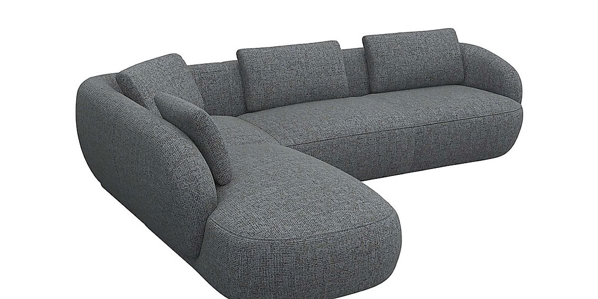 FLEXLUX Ecksofa »Torino, rund, L-Form, Sofa-Ecke mit Ottomane«, Modernes, o günstig online kaufen