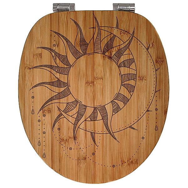 banjado WC-Sitz Bambus mit Gravur Astronomie günstig online kaufen