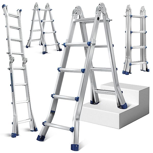 Clanmacy Vielzweckleiter Mehrzweckleiter Multifunktionsleiter 4x4 Alu günstig online kaufen