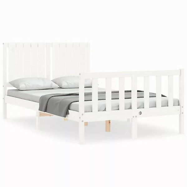 vidaXL Bett Massivholzbett ohne Matratze Weiß 120x200 cm Kiefernholz günstig online kaufen