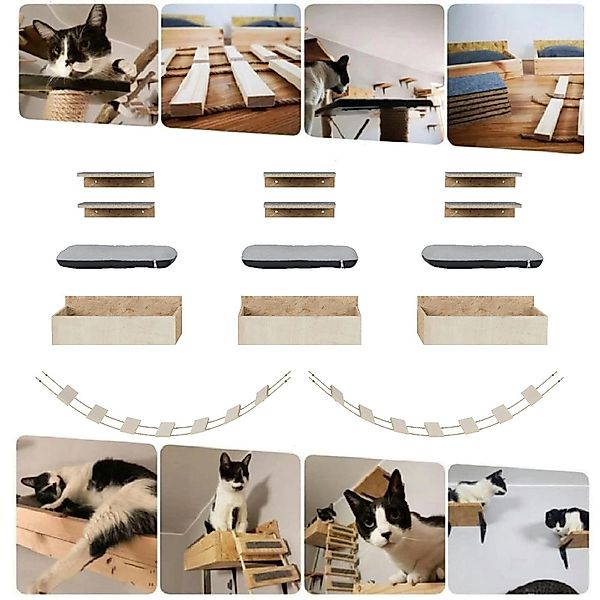 QLS Katzen-Kletterwand Wandmontage, Katzenliege Wandliege Katzenbett günstig online kaufen