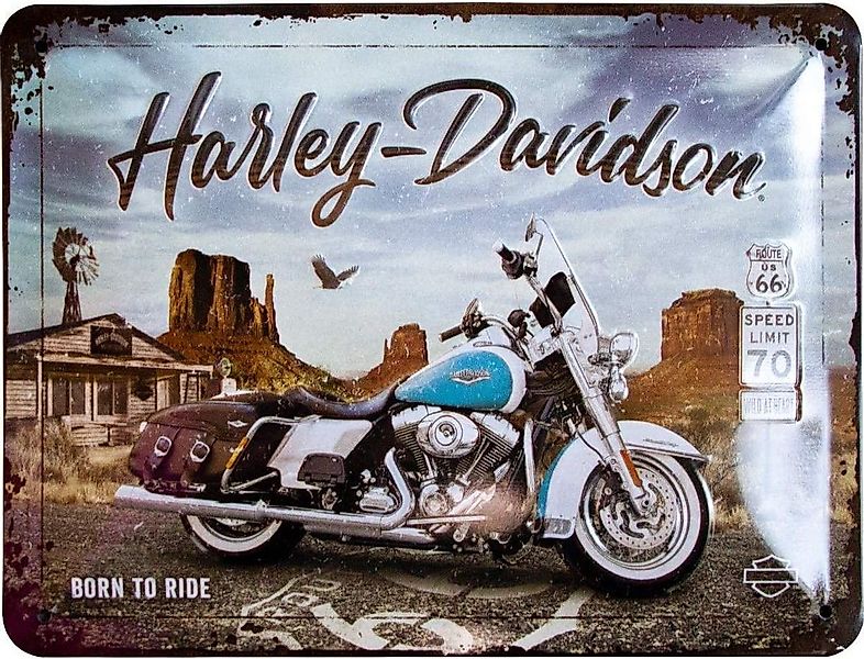 Nostalgic-Art Metallschild Blechschild 15x20 cm - Harley-Davidson - Route 6 günstig online kaufen
