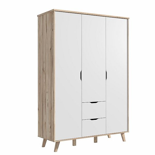 freiraum Kleiderschrank VANKKA 2 Schübe, Planked Eiche Dekor / Weiss - 139, günstig online kaufen