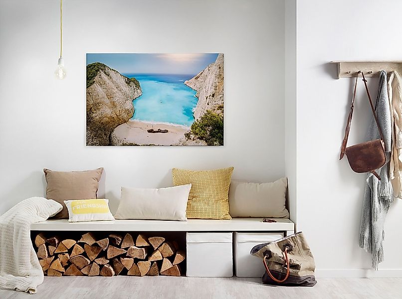 A.S. Création Leinwandbild "Greek Bay", (1 St.), Strand Meer Bucht Keilrahm günstig online kaufen