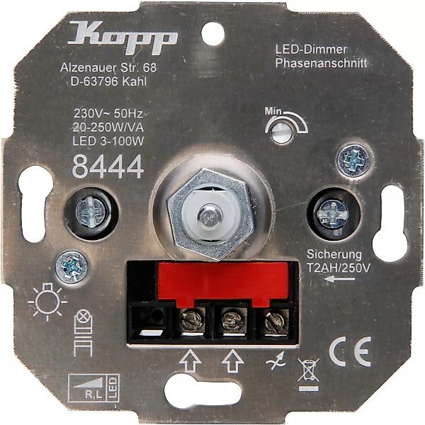 Kopp LED Dimmer-Sockel mit Druck-Wechselschalter 3-100 W RL günstig online kaufen