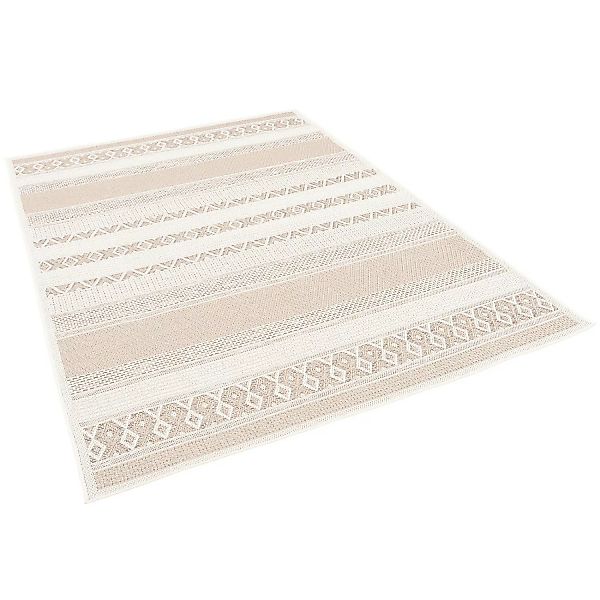 Pergamon In & Outdoor Teppich Flachgewebe Ottawa Stripes Beige 120x170cm günstig online kaufen