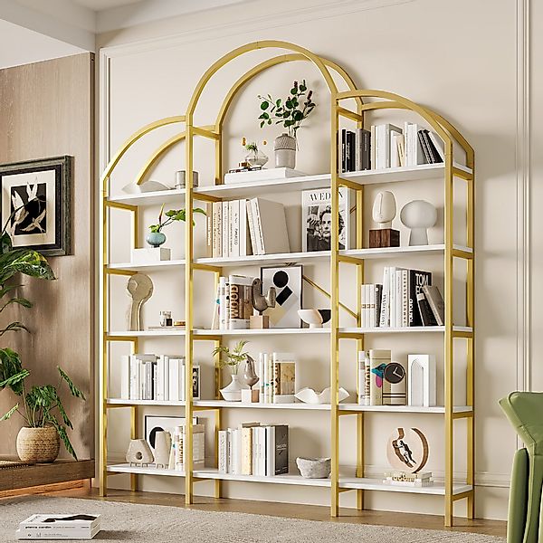 Merax Bücherregal in Gold-Weiß mit Wolkenform, günstig online kaufen
