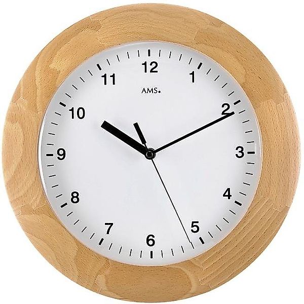 AMS Funkwanduhr F5904/18 (Quarz,Holz,Buche,Wohnzimmer,Esszimmer,Küche,Arbei günstig online kaufen