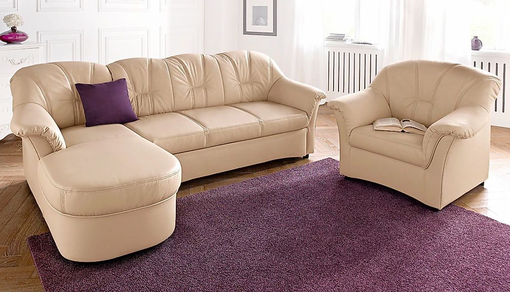 DOMO collection Ecksofa »Flores Schlafsofa, B/T/H: 233/142/86 cm, L-Form« w günstig online kaufen