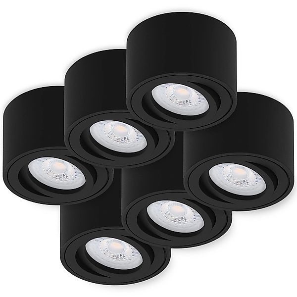 Oktaplex 6er Set Aluminium Aufputz Spot Lile S Schwenkbar inkl. LED-Module günstig online kaufen