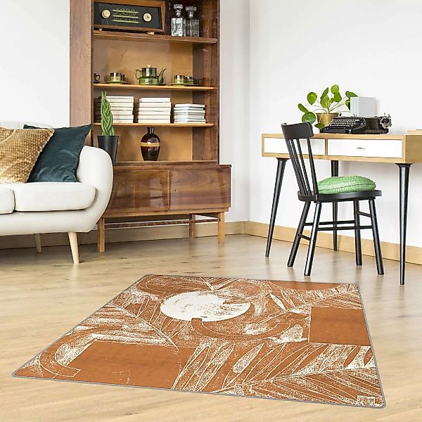 Teppich Formen und Blätter Kupfer I günstig online kaufen