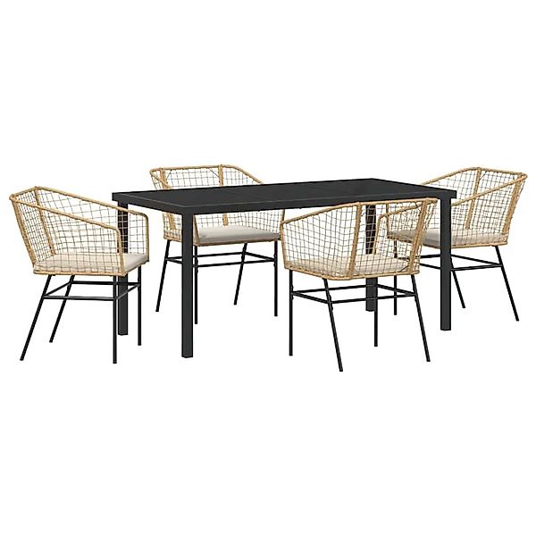 vidaXL Garten Essgruppe 5-Tlg Braun Poly Rattan 3380914 günstig online kaufen