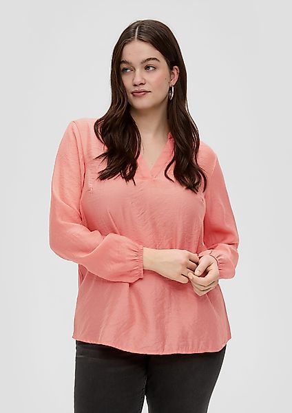 QS Langarmbluse Hemdbluse mit Dobby-Struktur günstig online kaufen