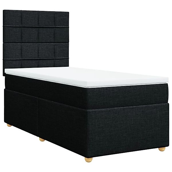 vidaXL Boxspringbett mit Matratze Schwarz 90x200 cm Stoff2101712 günstig online kaufen