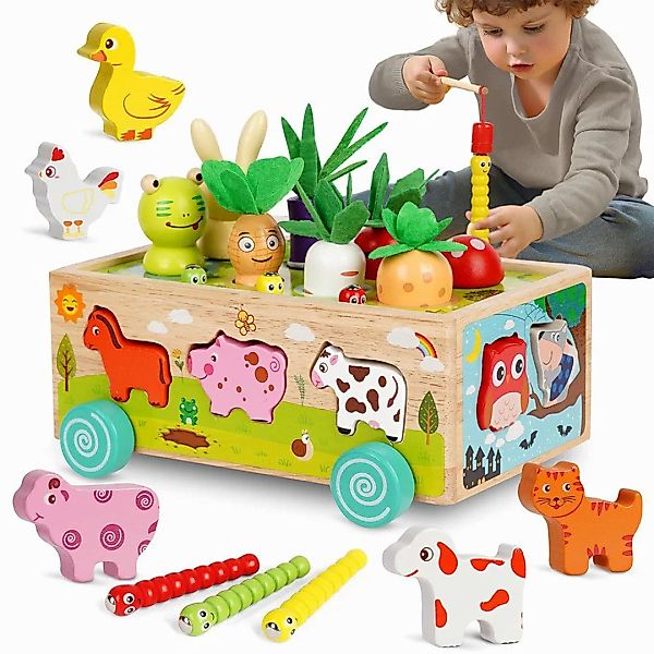 CLTYQ Lernspielzeug Holz Steckspiel ab 2 günstig online kaufen