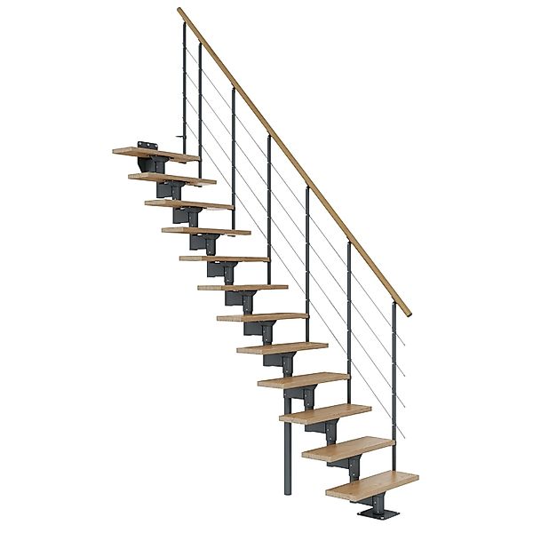 Dolle Mittelholmtreppe Boston Gerade Eiche Metall Anthrazit FSC® günstig online kaufen