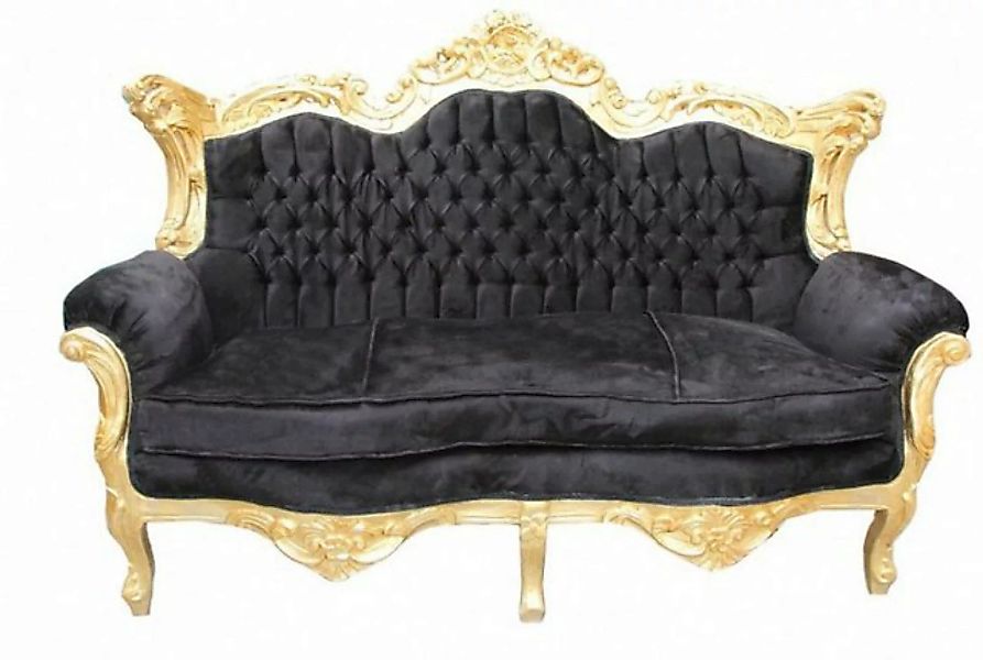 Casa Padrino 2-Sitzer Barock 2er Sofa Master Schwarz / Gold - Wohnzimmer Co günstig online kaufen