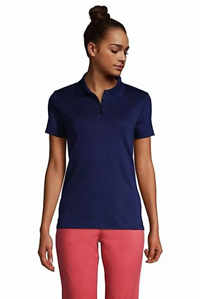 Supima-Poloshirt in Petite-Größe, Damen, Größe: XS Petite, Blau, Baumwolle, günstig online kaufen