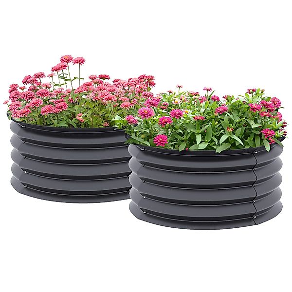 Outsunny Hochbeet 2er-Set, aus Stahl (Pflanzkasten, günstig online kaufen
