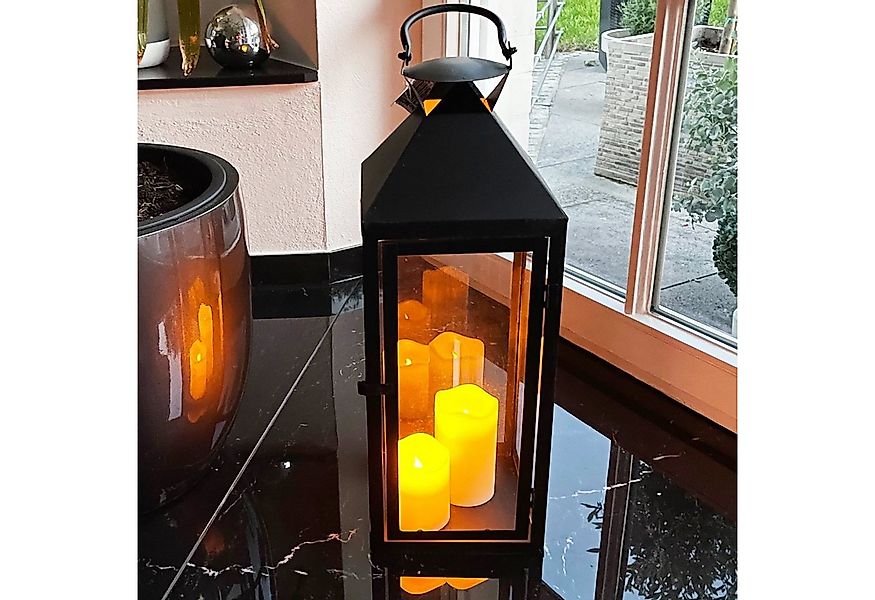 Mojawo Laterne XXL Garten - Laterne Windlicht Schwarz Metall 54cm günstig online kaufen