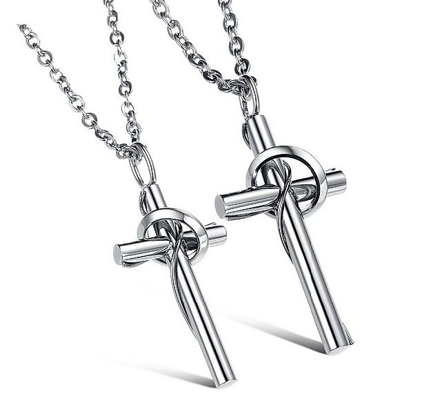 Kim Johanson Schmuckset Partner Kreuz Silber Mann + Frau, für verliebte, Pa günstig online kaufen